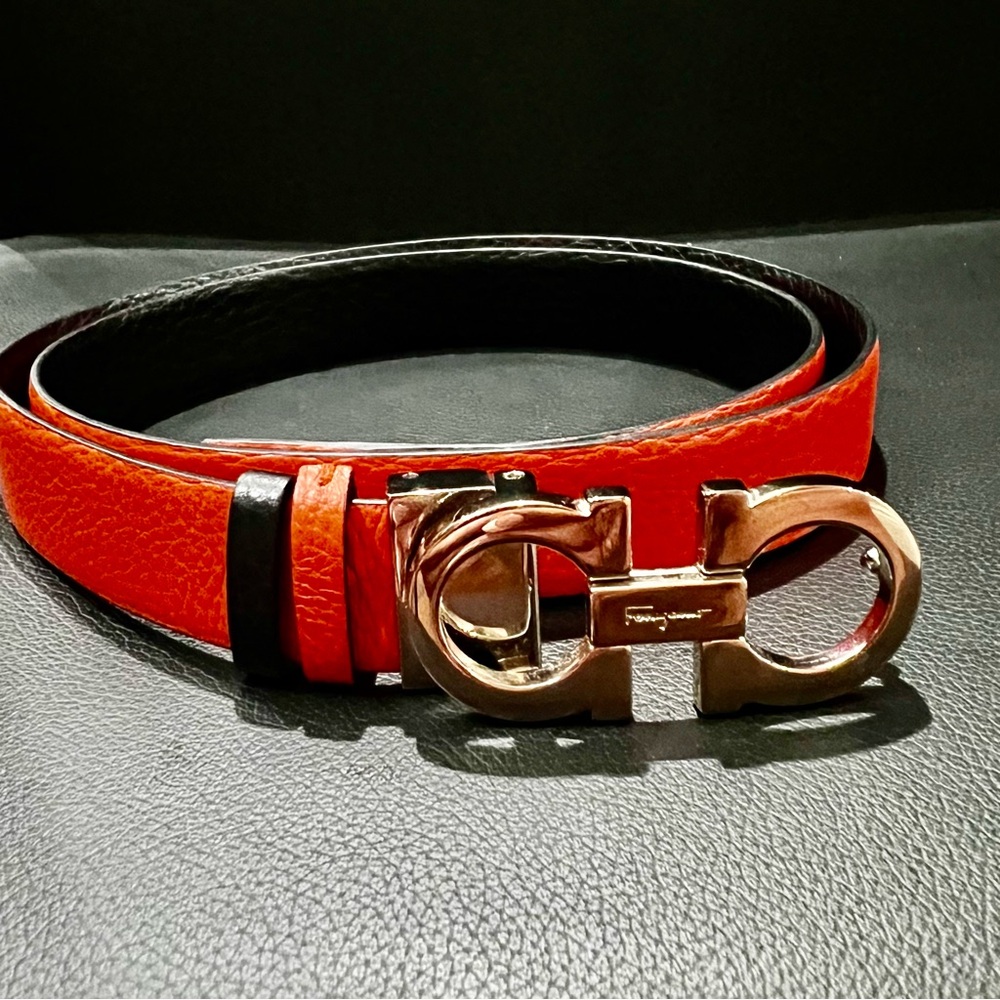 FERRAGAMO REVERSIBLE GANCINI BELT 38-39”